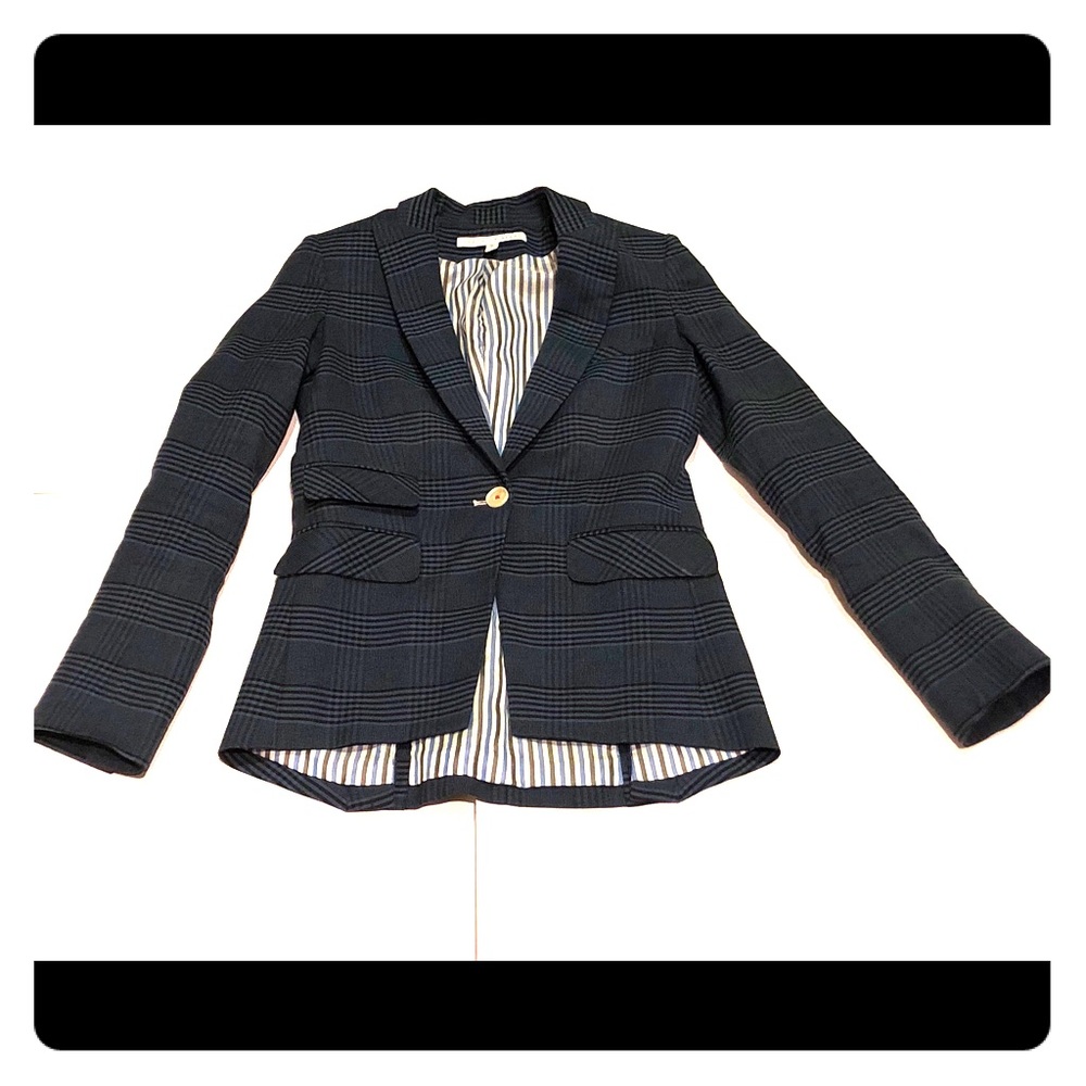 Veronica Beard Single-Button Dickey Blazer